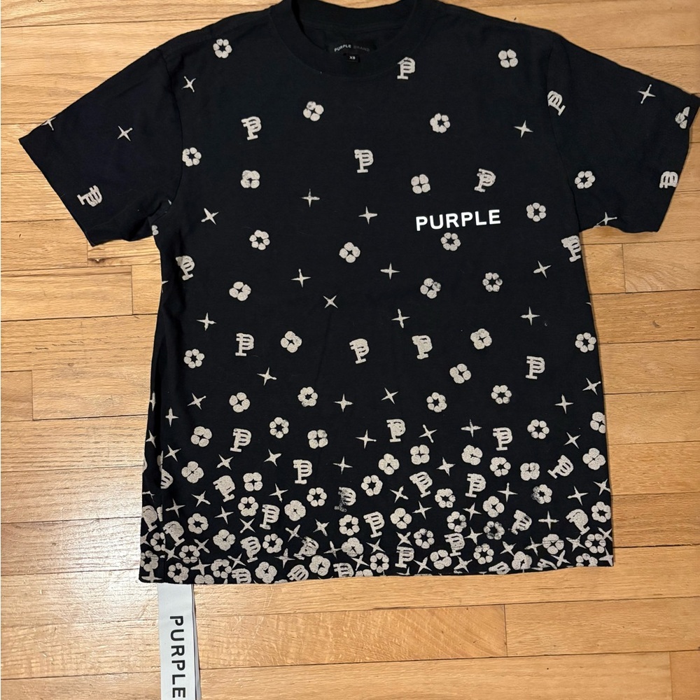 Authentic black purple brand t shirt